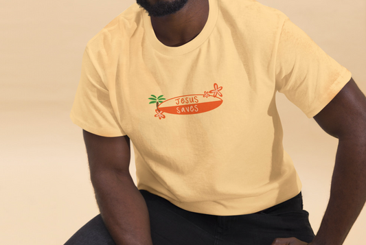Jesus Saves Tee - Yellow